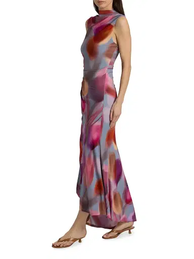 Amur Women's Kai Printed Asymmetric Sleeveless Maxi Dress | Thumbnail 2 Amur Women's Kai Printed Asymmetric Sleeveless Maxi Dress | Thumbnail 2