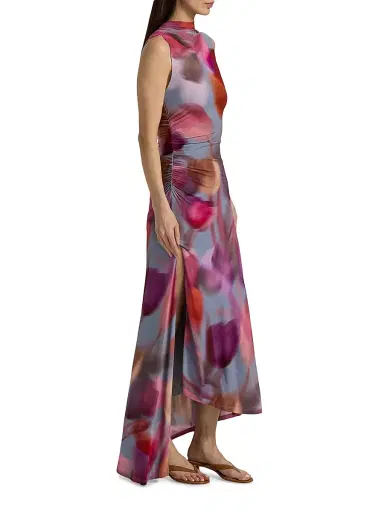 Amur Women's Kai Printed Asymmetric Sleeveless Maxi Dress | Thumbnail 4 Amur Women's Kai Printed Asymmetric Sleeveless Maxi Dress | Thumbnail 4
