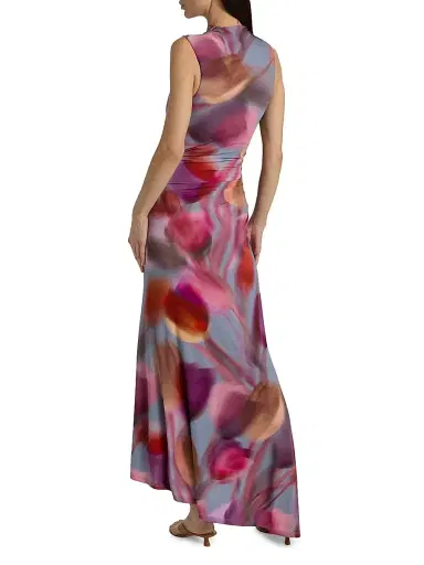 Amur Women's Kai Printed Asymmetric Sleeveless Maxi Dress | Thumbnail 5 Amur Women's Kai Printed Asymmetric Sleeveless Maxi Dress | Thumbnail 5