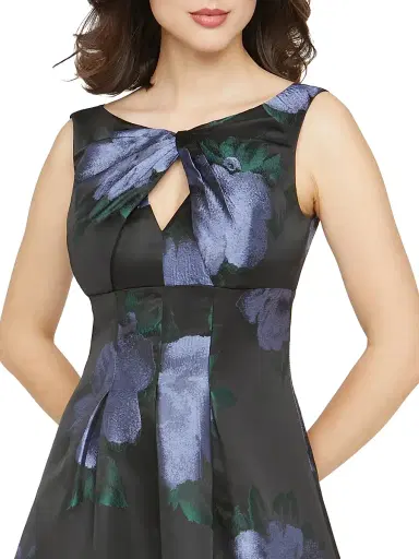 Kay Unger Women's Mia Floral Jacquard Tea-Length Cocktail Dress | Thumbnail 6 Kay Unger Women's Mia Floral Jacquard Tea-Length Cocktail Dress | Thumbnail 6