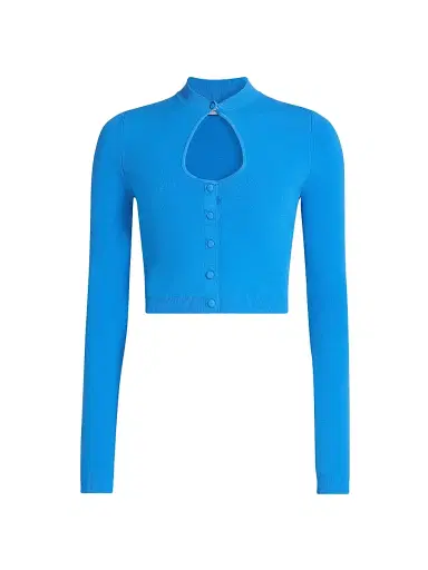 Et Ochs Women's Rue Knit Crop Cardigan - Ocean | Thumbnail 1 Et Ochs Women's Rue Knit Crop Cardigan - Ocean | Thumbnail 1