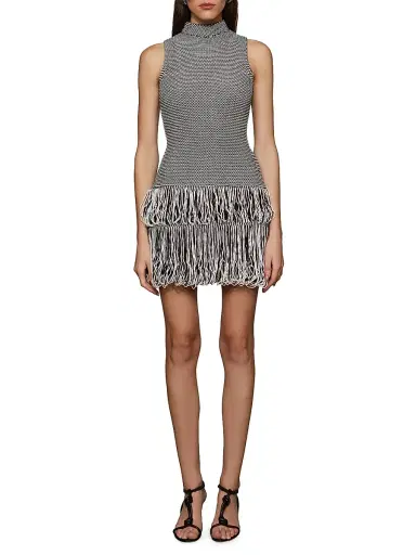Et Ochs Women's Pernille Textured Fringe Minidress - Black | Thumbnail 2 Et Ochs Women's Pernille Textured Fringe Minidress - Black | Thumbnail 2
