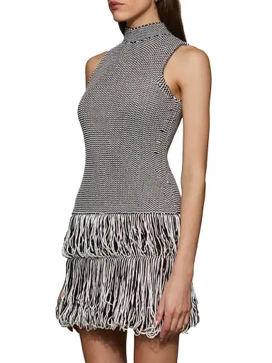 Et Ochs Women's Pernille Textured Fringe Minidress - Black | Thumbnail 4 Et Ochs Women's Pernille Textured Fringe Minidress - Black | Thumbnail 4