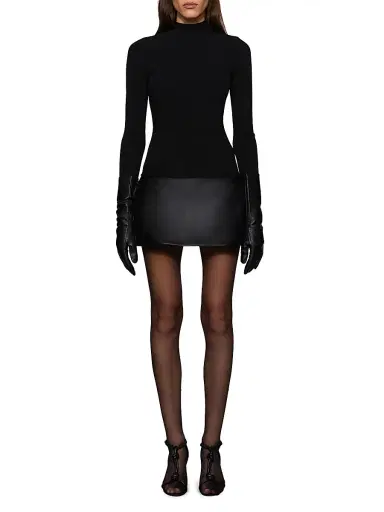 Et Ochs Women's Colette Mixed-Media Minidress - Black | Thumbnail 2 Et Ochs Women's Colette Mixed-Media Minidress - Black | Thumbnail 2