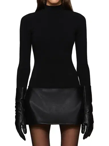 Et Ochs Women's Colette Mixed-Media Minidress - Black | Thumbnail 3 Et Ochs Women's Colette Mixed-Media Minidress - Black | Thumbnail 3