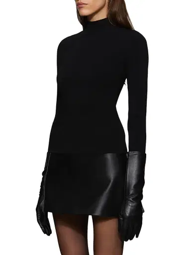 Et Ochs Women's Colette Mixed-Media Minidress - Black | Thumbnail 4 Et Ochs Women's Colette Mixed-Media Minidress - Black | Thumbnail 4