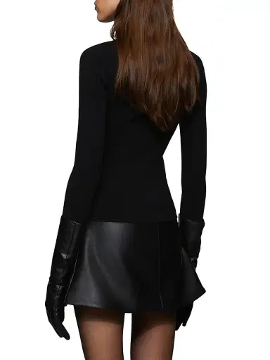 Et Ochs Women's Colette Mixed-Media Minidress - Black | Thumbnail 7 Et Ochs Women's Colette Mixed-Media Minidress - Black | Thumbnail 7