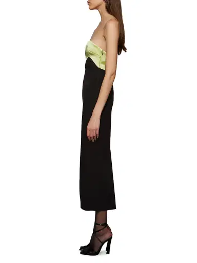 Et Ochs Women's Bridgette Curved Strapless Midi-Dress - Black Celery | Thumbnail 4 Et Ochs Women's Bridgette Curved Strapless Midi-Dress - Black Celery | Thumbnail 4