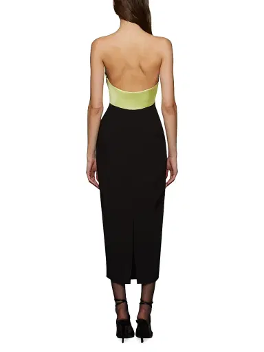 Et Ochs Women's Bridgette Curved Strapless Midi-Dress - Black Celery | Thumbnail 5 Et Ochs Women's Bridgette Curved Strapless Midi-Dress - Black Celery | Thumbnail 5