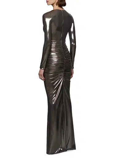 Et Ochs Women's Stella Metallic Ruched Waist Gown - Gunmetal | Thumbnail 6 Et Ochs Women's Stella Metallic Ruched Waist Gown - Gunmetal | Thumbnail 6