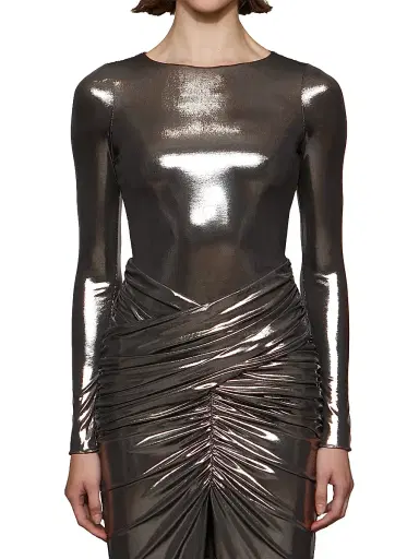 Et Ochs Women's Stella Metallic Ruched Waist Gown - Gunmetal | Thumbnail 7 Et Ochs Women's Stella Metallic Ruched Waist Gown - Gunmetal | Thumbnail 7
