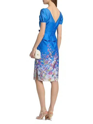 Kay Unger Women's Annabelle Floral Organza Cocktail Dress - Azure Multi | Thumbnail 5 Kay Unger Women's Annabelle Floral Organza Cocktail Dress - Azure Multi | Thumbnail 5