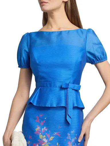 Kay Unger Women's Annabelle Floral Organza Cocktail Dress - Azure Multi | Thumbnail 6 Kay Unger Women's Annabelle Floral Organza Cocktail Dress - Azure Multi | Thumbnail 6