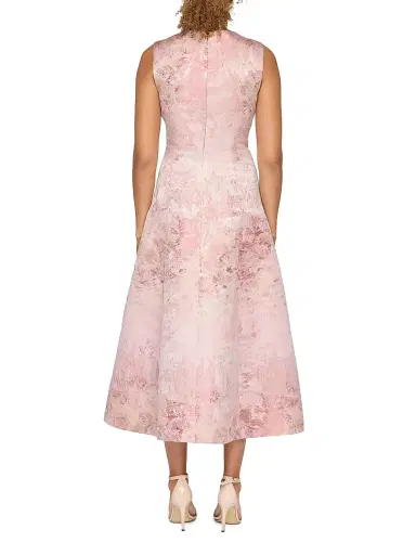 Kay Unger Women's Philippa Metallic Jacquard Tea-Length Dress - Bloom | Thumbnail 5 Kay Unger Women's Philippa Metallic Jacquard Tea-Length Dress - Bloom | Thumbnail 5