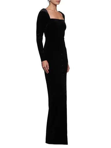 Et Ochs Women's Bexley Stretch Velvet Gown - Black | Thumbnail 3 Et Ochs Women's Bexley Stretch Velvet Gown - Black | Thumbnail 3