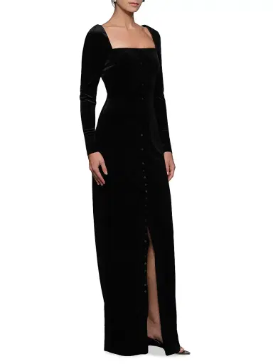 Et Ochs Women's Bexley Stretch Velvet Gown - Black | Thumbnail 4 Et Ochs Women's Bexley Stretch Velvet Gown - Black | Thumbnail 4