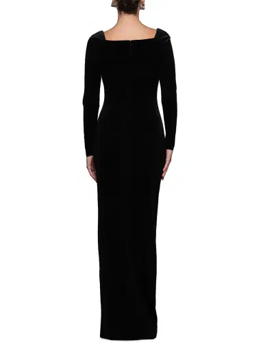 Et Ochs Women's Bexley Stretch Velvet Gown - Black | Thumbnail 5 Et Ochs Women's Bexley Stretch Velvet Gown - Black | Thumbnail 5