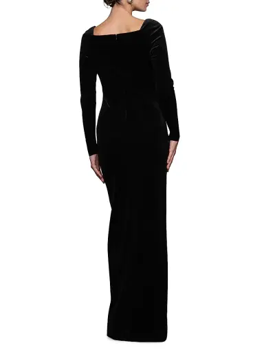 Et Ochs Women's Bexley Stretch Velvet Gown - Black | Thumbnail 6 Et Ochs Women's Bexley Stretch Velvet Gown - Black | Thumbnail 6