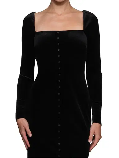 Et Ochs Women's Bexley Stretch Velvet Gown - Black | Thumbnail 7 Et Ochs Women's Bexley Stretch Velvet Gown - Black | Thumbnail 7
