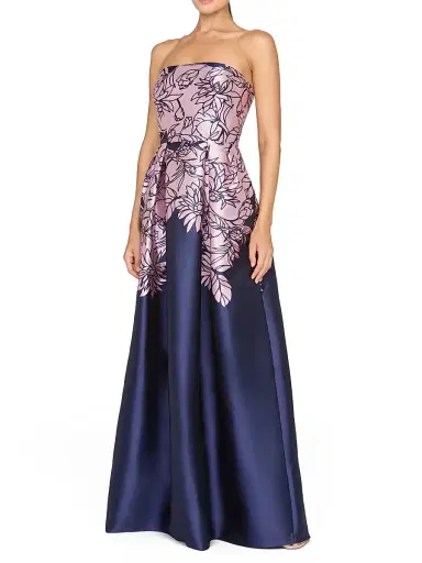 Kay Unger Women's Leona Floral Strapless Gown - Deep Navy | Thumbnail 3 Kay Unger Women's Leona Floral Strapless Gown - Deep Navy | Thumbnail 3
