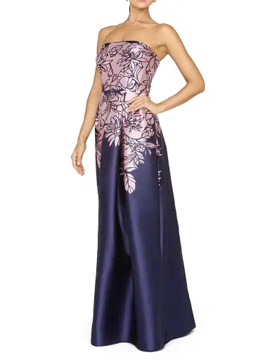 Kay Unger Women's Leona Floral Strapless Gown - Deep Navy | Thumbnail 4 Kay Unger Women's Leona Floral Strapless Gown - Deep Navy | Thumbnail 4
