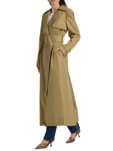 Toccin Women's Declan Cotton Belted Trench Coat - Khaki | Thumbnail 2 Toccin Women's Declan Cotton Belted Trench Coat - Khaki | Thumbnail 2