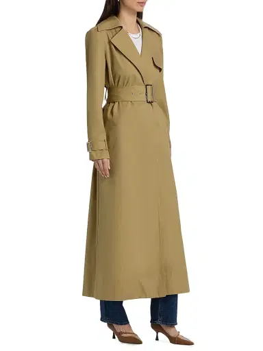Toccin Women's Declan Cotton Belted Trench Coat - Khaki | Thumbnail 4 Toccin Women's Declan Cotton Belted Trench Coat - Khaki | Thumbnail 4