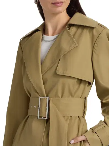 Toccin Women's Declan Cotton Belted Trench Coat - Khaki | Thumbnail 6 Toccin Women's Declan Cotton Belted Trench Coat - Khaki | Thumbnail 6