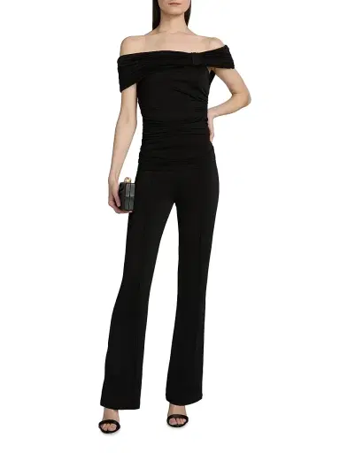 Toccin Women's Gemma Knit Seamed Flared Pants - Jet | Thumbnail 2 Toccin Women's Gemma Knit Seamed Flared Pants - Jet | Thumbnail 2