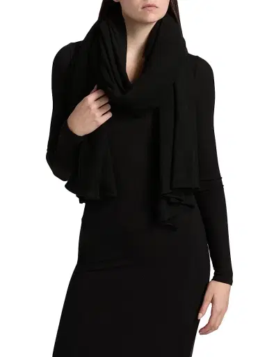 Vince Women's Cashmere Blanket Wrap - Black | Thumbnail 3 Vince Women's Cashmere Blanket Wrap - Black | Thumbnail 3