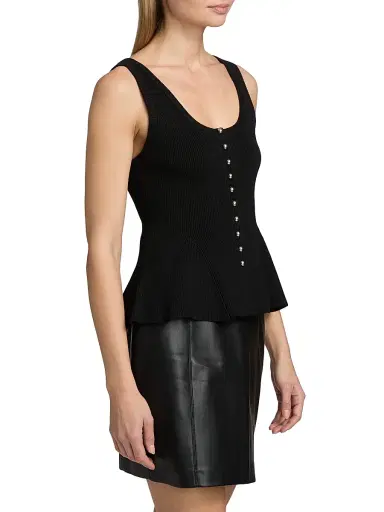 Toccin Women's Eden Button-Front Fit & Flare Tank - Jet | Thumbnail 4 Toccin Women's Eden Button-Front Fit & Flare Tank - Jet | Thumbnail 4