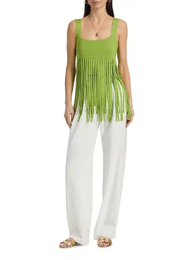 Toccin Women's Amaris Fringed Tank - Lime | Thumbnail 2 Toccin Women's Amaris Fringed Tank - Lime | Thumbnail 2