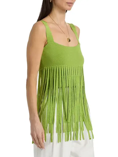 Toccin Women's Amaris Fringed Tank - Lime | Thumbnail 4 Toccin Women's Amaris Fringed Tank - Lime | Thumbnail 4