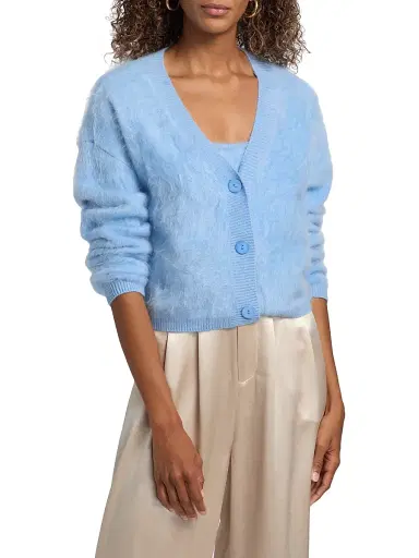 Cami NYC Women's Josefa Fuzzy Cashmere Cardigan - Cerulean | Thumbnail 3 Cami NYC Women's Josefa Fuzzy Cashmere Cardigan - Cerulean | Thumbnail 3