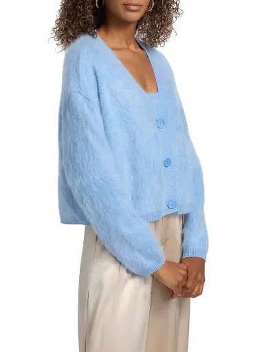 Cami NYC Women's Josefa Fuzzy Cashmere Cardigan - Cerulean | Thumbnail 4 Cami NYC Women's Josefa Fuzzy Cashmere Cardigan - Cerulean | Thumbnail 4