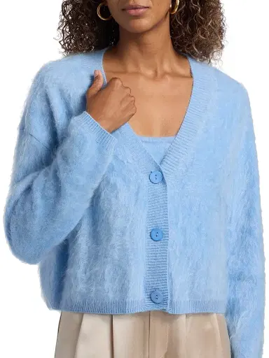 Cami NYC Women's Josefa Fuzzy Cashmere Cardigan - Cerulean | Thumbnail 6 Cami NYC Women's Josefa Fuzzy Cashmere Cardigan - Cerulean | Thumbnail 6