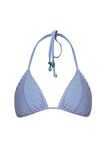 Shoshanna Women's Striped Triangle Bikini Top - Blue | Thumbnail 1 Shoshanna Women's Striped Triangle Bikini Top - Blue | Thumbnail 1