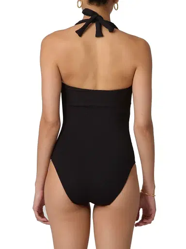 Shoshanna Women's Retro Halterneck One-Piece Swimsuit - Jet | Thumbnail 4 Shoshanna Women's Retro Halterneck One-Piece Swimsuit - Jet | Thumbnail 4