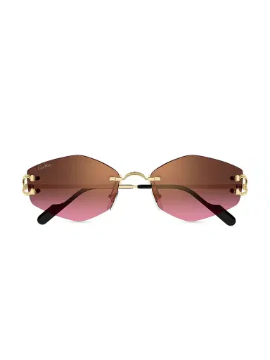 Cartier Women's C Décor 56MM 24K-Gold-Plated Geometric Sunglasses - Gold Purple | Thumbnail 2 Cartier Women's C Décor 56MM 24K-Gold-Plated Geometric Sunglasses - Gold Purple | Thumbnail 2