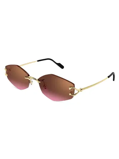 Cartier Women's C Décor 56MM 24K-Gold-Plated Geometric Sunglasses - Gold Purple | Thumbnail 1 Cartier Women's C Décor 56MM 24K-Gold-Plated Geometric Sunglasses - Gold Purple | Thumbnail 1