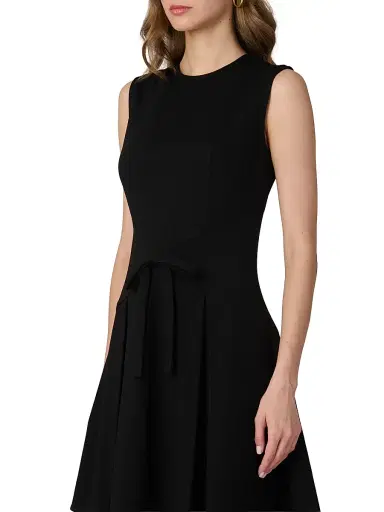 Shoshanna Women's Heather Bow Front Minidress - Jet | Thumbnail 4 Shoshanna Women's Heather Bow Front Minidress - Jet | Thumbnail 4