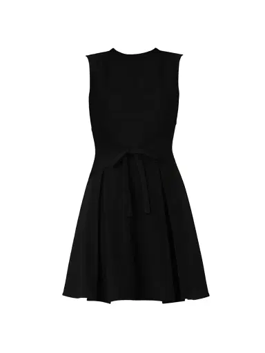 Shoshanna Women's Heather Bow Front Minidress - Jet | Thumbnail 1 Shoshanna Women's Heather Bow Front Minidress - Jet | Thumbnail 1