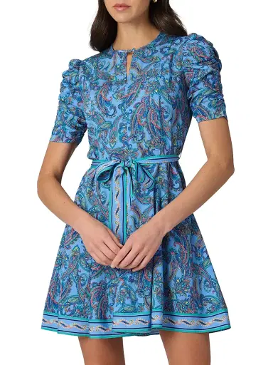 Shoshanna Women's Emerson Printed Woven Dress - Blue Multi | Thumbnail 2 Shoshanna Women's Emerson Printed Woven Dress - Blue Multi | Thumbnail 2