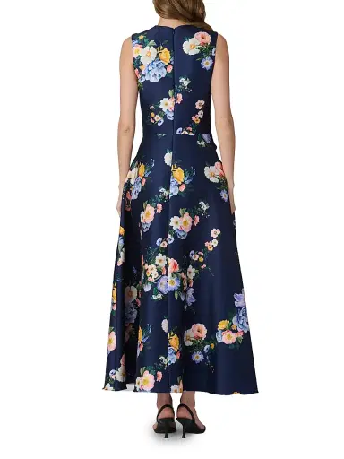 Shoshanna Women's Marie Floral Mikado Cocktail Dress - Navy Multi | Thumbnail 3 Shoshanna Women's Marie Floral Mikado Cocktail Dress - Navy Multi | Thumbnail 3
