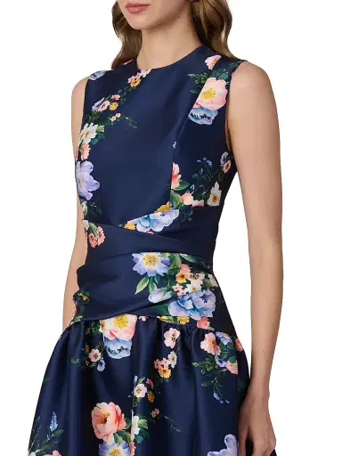 Shoshanna Women's Marie Floral Mikado Cocktail Dress - Navy Multi | Thumbnail 4 Shoshanna Women's Marie Floral Mikado Cocktail Dress - Navy Multi | Thumbnail 4