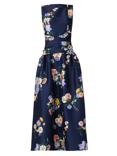 Shoshanna Women's Marie Floral Mikado Cocktail Dress - Navy Multi | Thumbnail 1 Shoshanna Women's Marie Floral Mikado Cocktail Dress - Navy Multi | Thumbnail 1