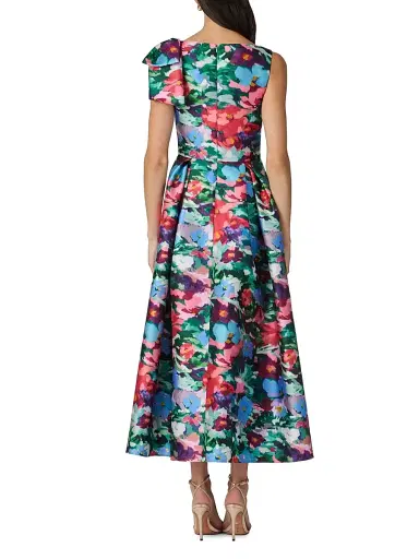 Shoshanna Women's Eleanor Pleated Floral Midi-Dress - Navy Multi | Thumbnail 3 Shoshanna Women's Eleanor Pleated Floral Midi-Dress - Navy Multi | Thumbnail 3