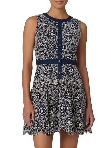 Shoshanna Women's Sierra Printed Minidress - Navy | Thumbnail 2 Shoshanna Women's Sierra Printed Minidress - Navy | Thumbnail 2