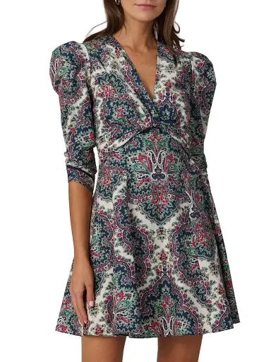 Shoshanna Women's Natalya Floral Minidress - Navy Cherry | Thumbnail 2 Shoshanna Women's Natalya Floral Minidress - Navy Cherry | Thumbnail 2