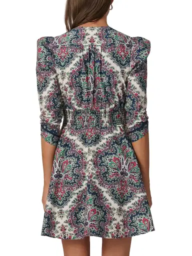 Shoshanna Women's Natalya Floral Minidress - Navy Cherry | Thumbnail 3 Shoshanna Women's Natalya Floral Minidress - Navy Cherry | Thumbnail 3